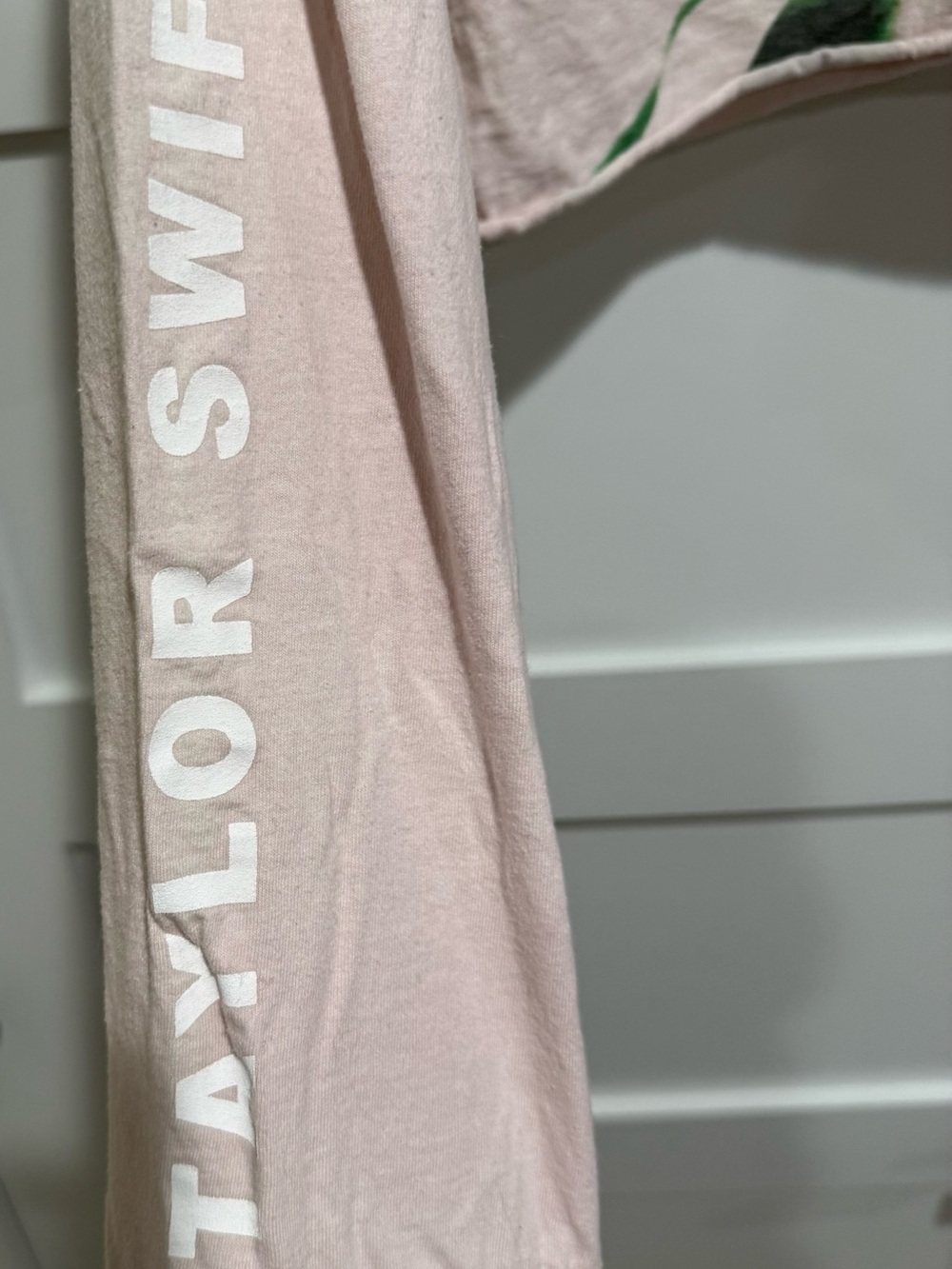 Taylor Swift Lover Pink Floral Cropped Long-Sleeve Top - Picture 3 of 5